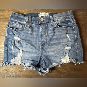 Mudd Blue Distressed Jean Shorts